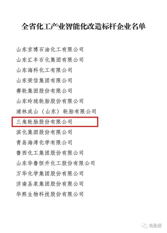智能化標(biāo)桿企業(yè)——三角輪胎 智能化標(biāo)桿企業(yè)——三角輪胎