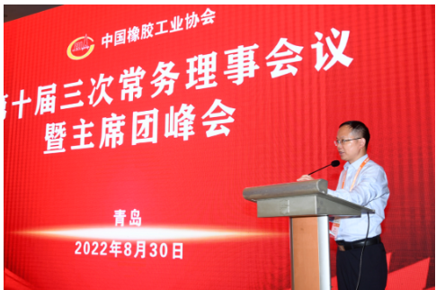 中國橡膠工業(yè)協(xié)會副會長兼秘書長雷昌純主持了下半場的主席團(tuán)會議。